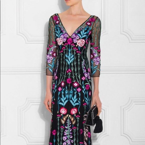 TEMPERLEY LONDON Black Woodland V-Neck Dress - Picture 6 of 8
